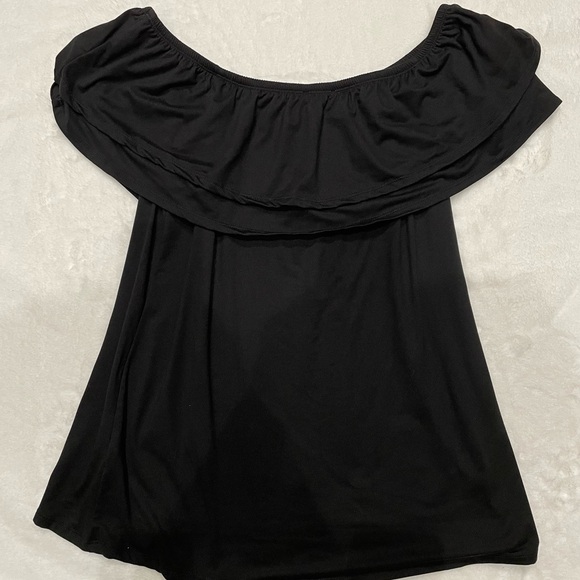 white birch Tops - White Birch Black Off the Shoulder Top Size Large